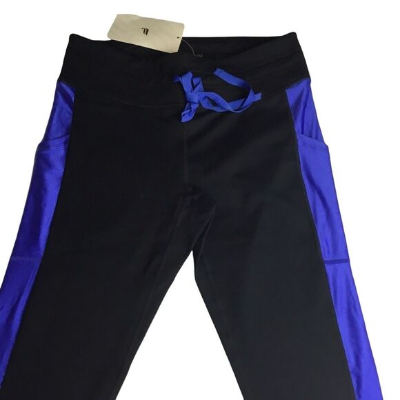 Fabletics Women Legging Medium Black Blue Mid-Rise Powerhold Tie Waist - Picture 2 of 7